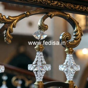 Stylish Brass Crystal Railing for Interiors CR-0518