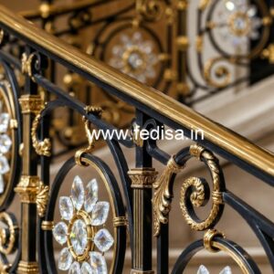 Elegant Staircase Brass Crystal Designs CR-0519