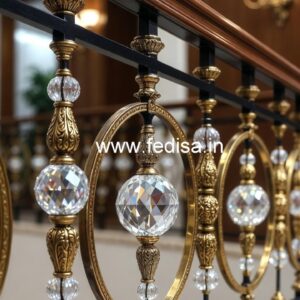 Premium Staircase Brass Crystal Railings CR-0523