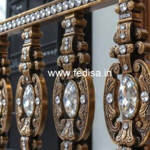 Elegant Brass Crystal Railing Designs for Villas CR-0527