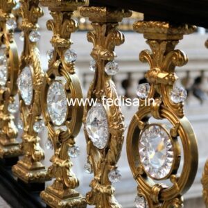 Luxury Stair Railings with Brass Crystal CR-0529