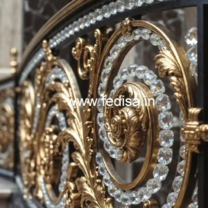 Elegant Brass Crystal Railings for Duplex CR-0538