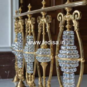 Elegant Brass Crystal Railings for Homes CR-0542