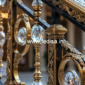 Stylish Brass Crystal Railings for Stair Design CR-0543