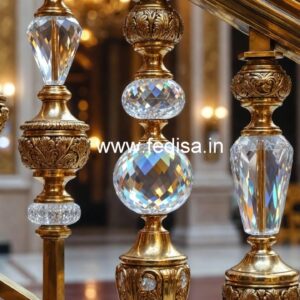 Stylish Brass Crystal Railings for Luxury Homes CR-0547