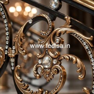 Premium Brass Crystal Railings for Duplex Homes CR-0561