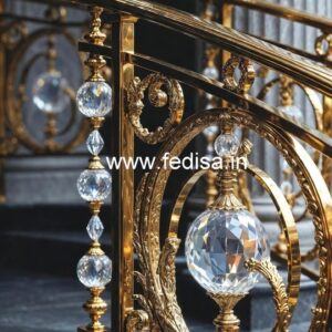 Stylish Brass Crystal Railings for Apartments CR-0562