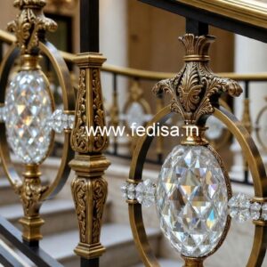 Designer Brass Crystal Railings for Villas CR-0572