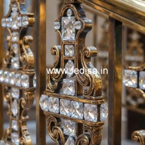 Designer Brass Crystal Railings for Interior Projects CR-0574