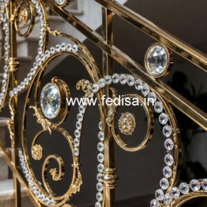 Modern Brass Crystal Railings for Stylish Homes CR-0583