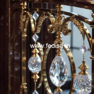 Designer Brass Crystal Railings for Grand Staircases CR-0586