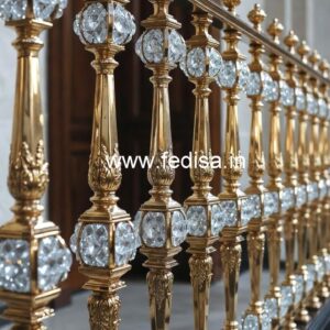 Luxury Brass Crystal Railings for Classic Interiors CR-0595