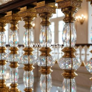 Elegant Brass Crystal Railings for Grand Staircases CR-0602