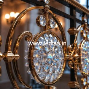 Premium Brass Crystal Railing Designs for Villas CR-0612