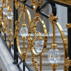 Royal Brass Crystal Staircase Railing Designs CR-0617