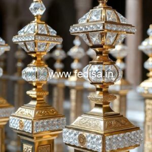 Custom Brass Crystal Railing for Interiors CR-0620