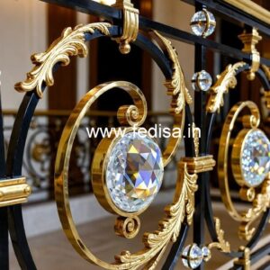 Brass Crystal Railing with Golden Finish CR-0628