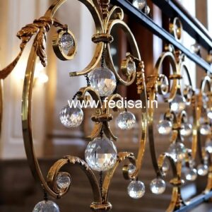 Brass Crystal Railing for Duplex Homes CR-0637