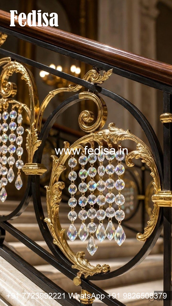 High-End Staircase Brass Crystal Designs CR-0638