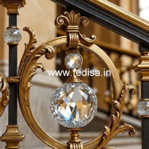 Brass Crystal Railings for Modern Villas CR-0641