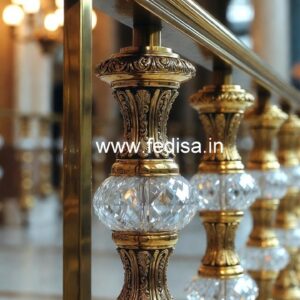 Luxury Interior Decor with Brass Crystal Railings CR-0650