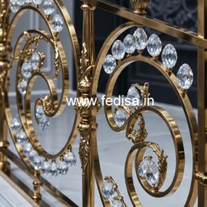 Designer Crystal Brass Stair Railings CR-0653