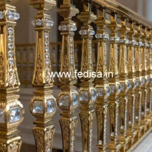 Modern Glass Brass Crystal Railings CR-0657
