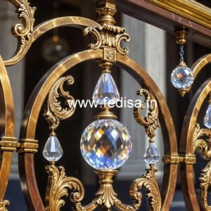 Stylish Staircase Brass Crystal Designs CR-0658