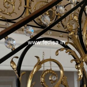 Custom Staircase Brass Crystal Railings CR-0660