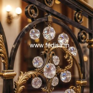 Decorative Crystal Brass Railings CR-0667