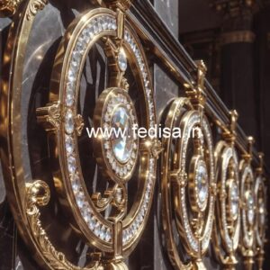 Contemporary Crystal Brass Railing Designs CR-0671