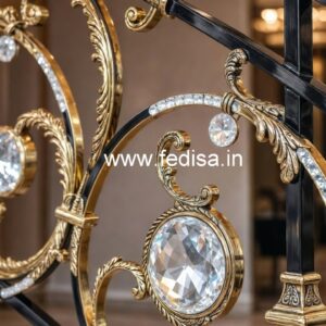 Luxury Staircase Railings with Crystal Brass CR-0675