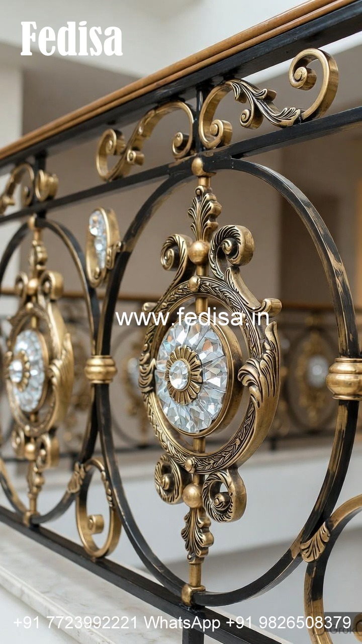 Stylish Crystal Brass Railing Designs CR-0678