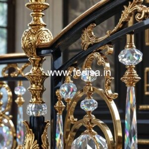 Stylish Golden Brass Crystal Railings CR-0687