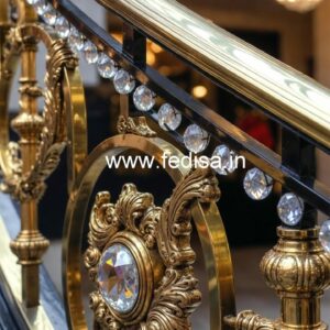 Elegant Stair Design with Brass Crystal CR-0693