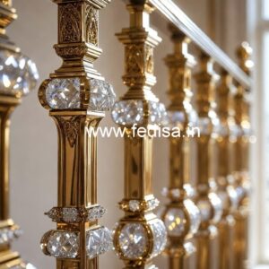 Classic Golden Brass Crystal Railings CR-0696