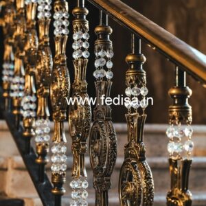 Premium Staircase Design with Brass Crystal CR-0704