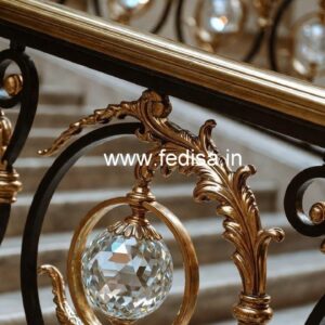Brass Crystal Railing Design for Luxury Staircase CR-0709