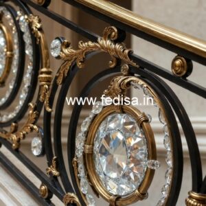 Elegant Brass Crystal Railing with LED Lighting CR-0710
