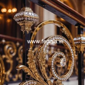 Stylish Brass Crystal Balcony Railings CR-0713