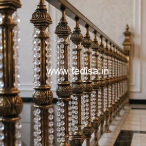 Elegant Crystal Brass Railing Designs CR-0722