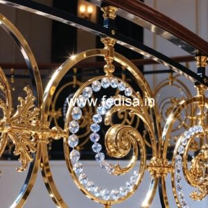 Modern Interior Design with Brass Crystal Railing CR-0730