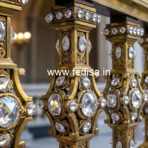 Designer Brass Crystal Railings for Interiors CR-0737