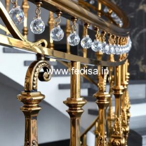 Luxury Staircase Brass Crystal Railings CR-0742