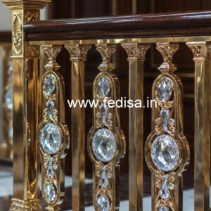 Classic Brass Crystal Railings for Interiors CR-0750
