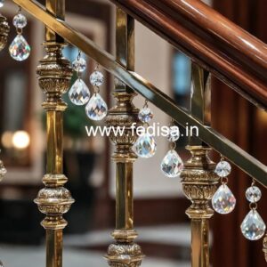 Elegant Brass Crystal Railings with Lighting CR-0752