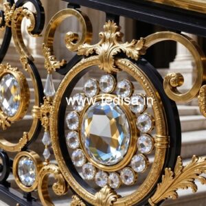 Modern Brass Crystal Stair Railings CR-0753