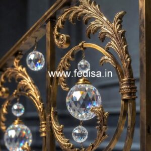Elegant Brass Crystal Balcony Railings CR-0759