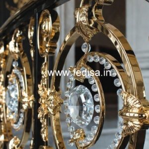 Premium Brass Crystal Railing with Glass CR-0760