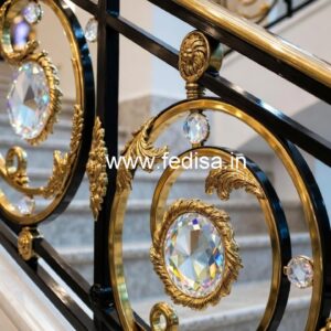 Stylish Interior Brass Crystal Railings CR-0761